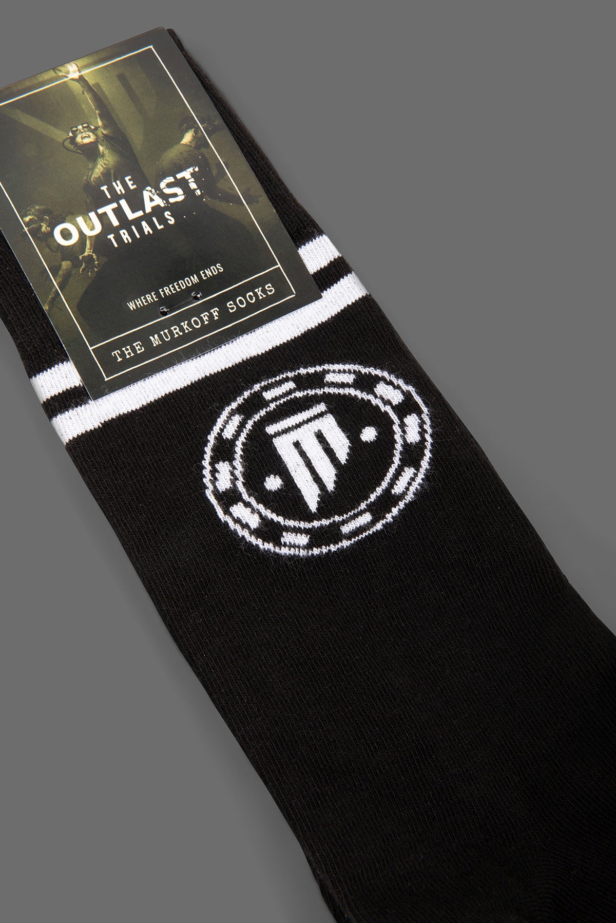 White on Black Murkoff Logo Socks