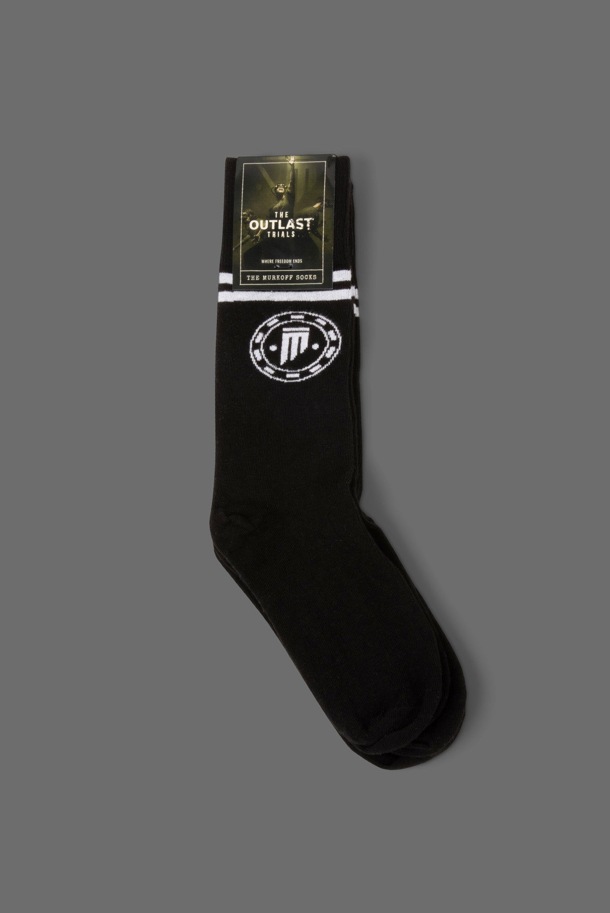 White on Black Murkoff Logo Socks – Red Barrels